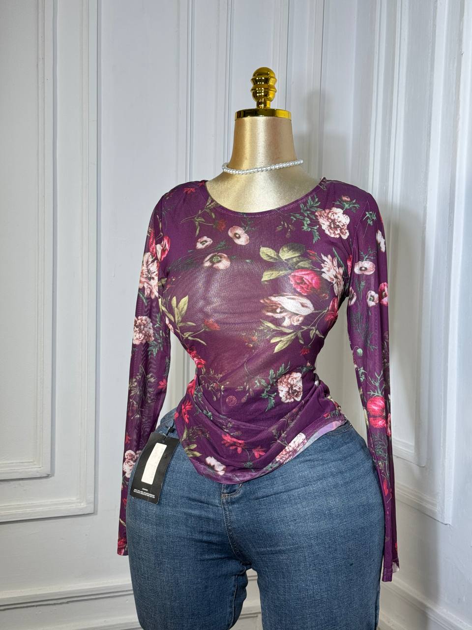 MESH FLORAL TOP