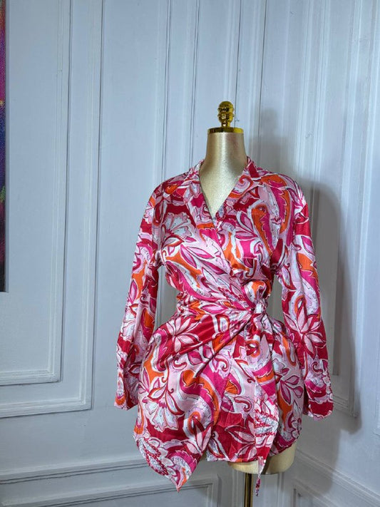FLORAL WRAP DRESS