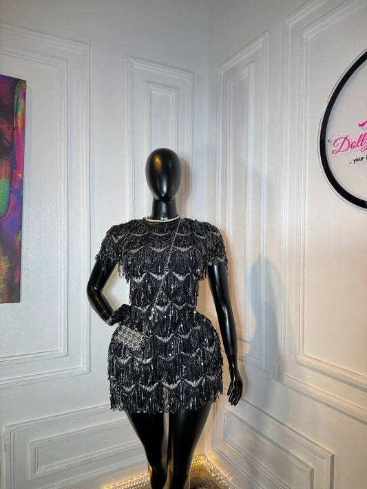 GLITTER STRINGS DRESS