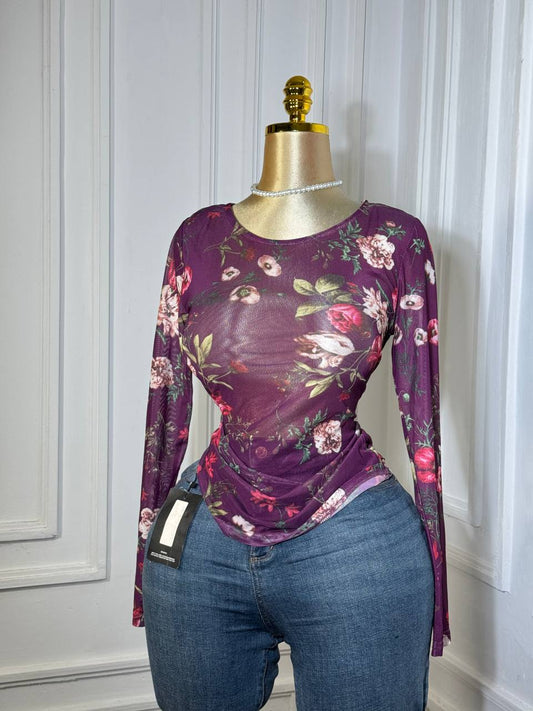 MESH FLORAL TOP