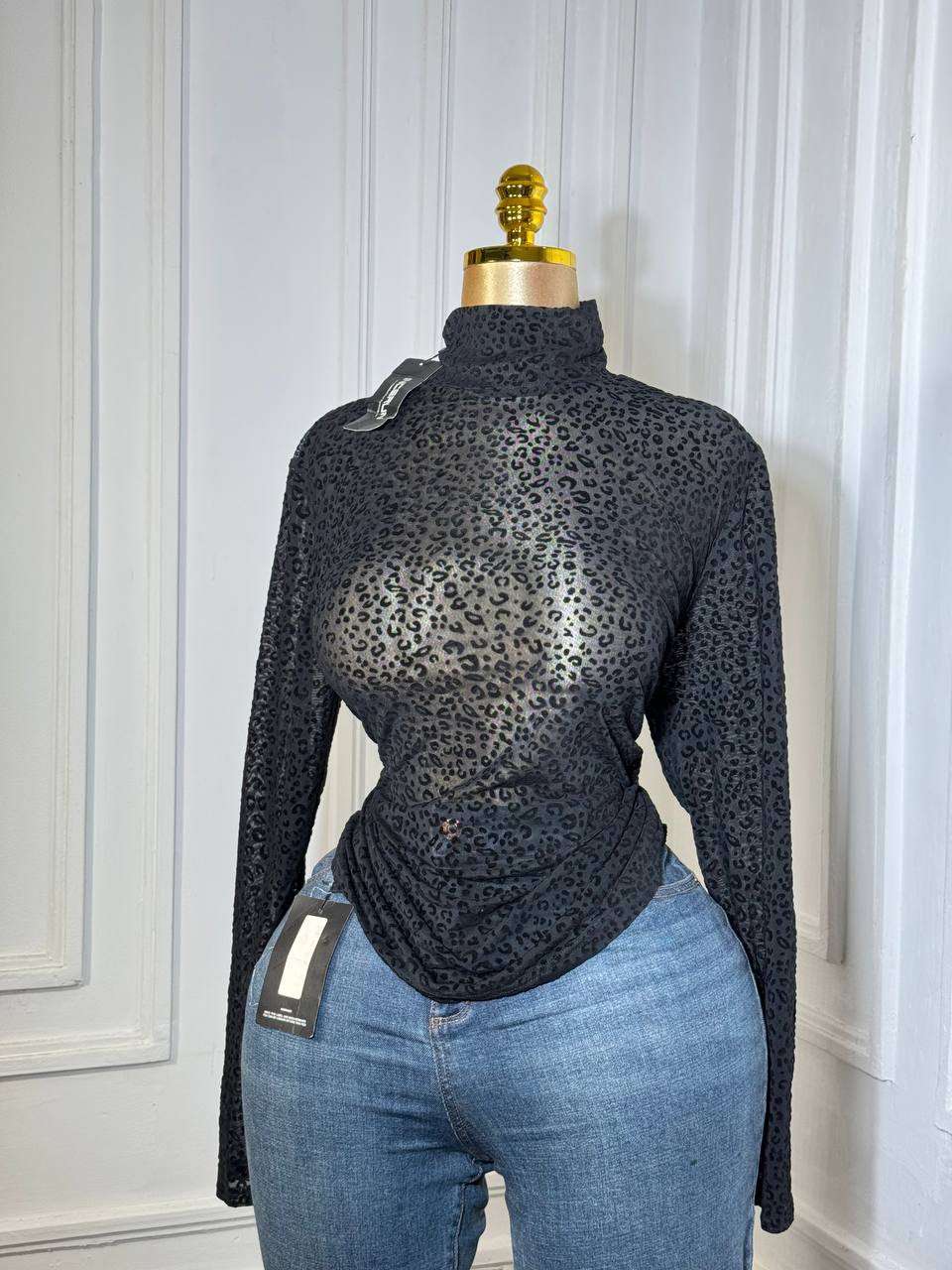 MESH LEOPARD TOP