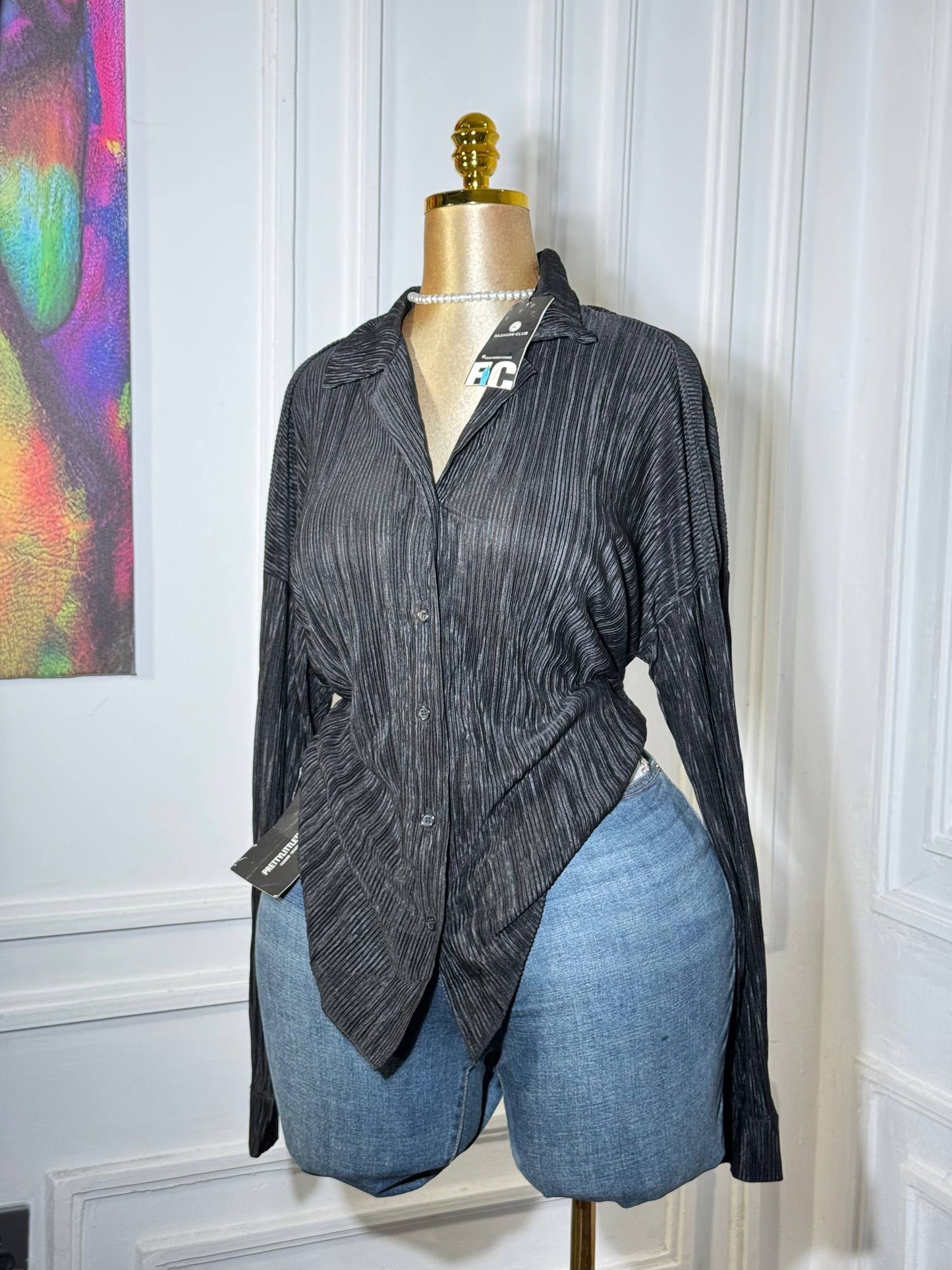 PLISSE PETAL SHIRT