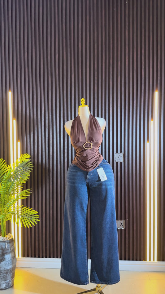 GLAZED HALTER TOP (8/14)