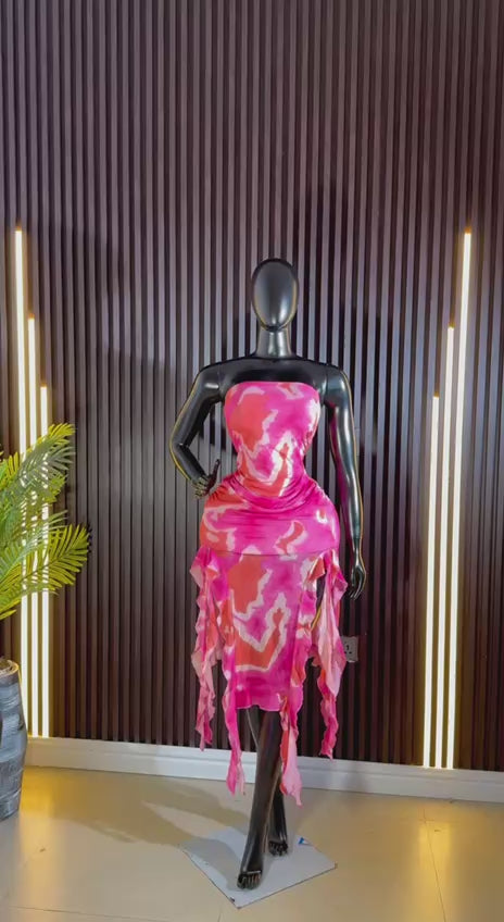 MESH FRILLS DRES UK 12/14
