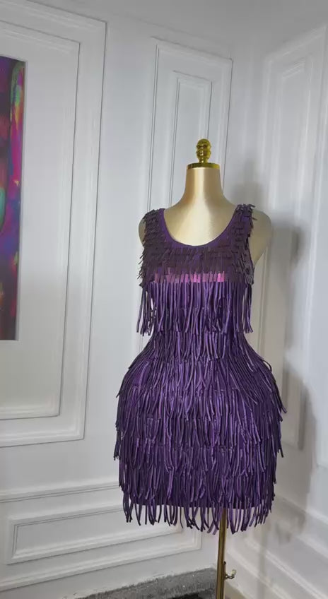 FLOWY FRINGE DRESS