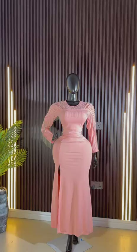 SCARLET BEADED DRESS UK 12